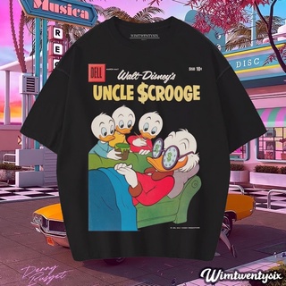 [S-5XL]เสื้อยืด โอเวอร์ไซซ์ UNCLE SCROOGE VINTAGE สีเทาเข้ม