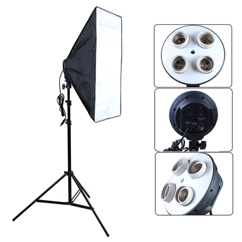 Softbox 50x70cm Digital Day light Lamp E27 Bulb x4 Holder ...