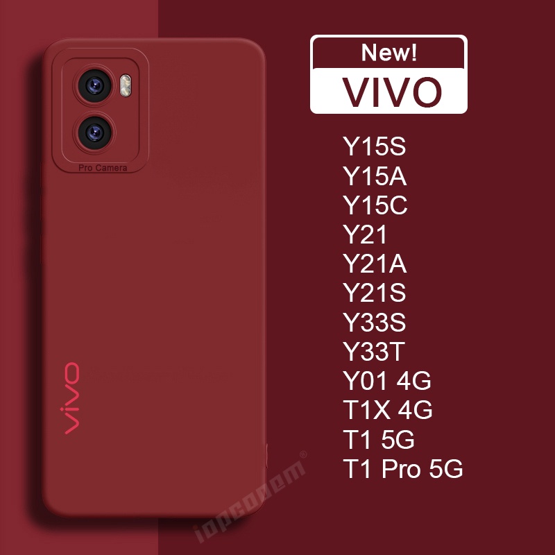 เคสซิลิโคนนิ่ม สีพื้น สําหรับ VIVO Y15S Y15A Y15C Y01 Y21 Y21A Y21S Y21G Y21E Y21T Y33S Y33T T1X 4G 