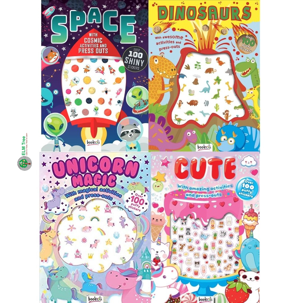 Puffy Sticker Metallic Space/ไดโนเสาร์/น่ารัก/ยูนิคอร์น/นางเงือก (Bookoli)