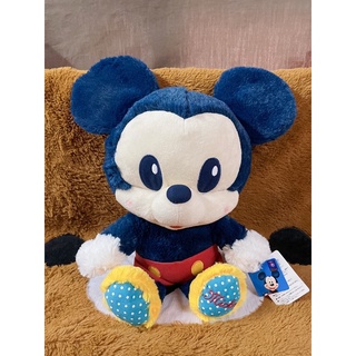 ตุ๊กตามิกกี้เม้าส์ mickey แก้มชมพู 💙 ขนสีน้ำเงินเข้ม งานแท้จากญี่ปุ่น