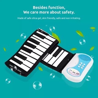 37 Keys Flexible Hand Roll Up Piano Portable Silicone Soft Keyboard Piano Keyเปียโนแบบพกพาซิลิโคน 37 คีย์ ม้วนเก็บได้