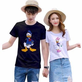 เสื้อยืดคู่รัก ลาย DONALD AND DAISY COUPLE ไซซ์ S M L XL XXL XXXL