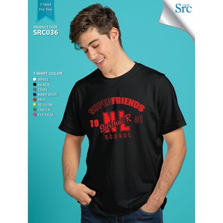 เสื้อยืด Super Friends เปลี่ยนชื่อได้ สกรีนด้วยกำมะหยี่อย่างดี SRC036