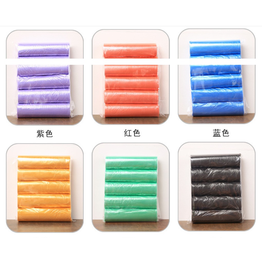 พร้อมส่ง  ถุงขยะ พกพา ถุงขยะใบขนาด 45×50cm  1แพ็ค5ม้วน เนื้อเหนียว ไม่สกปรก - รูปที่ 5