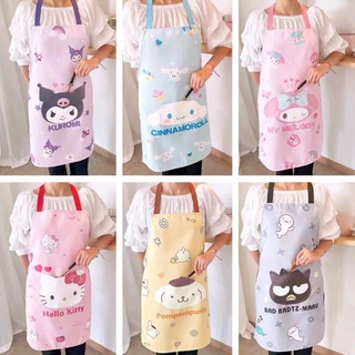 ผ้ากันเปื้อน ชุดกันเปื้อน ผ้ากันเปื้อนลาย sanrio ตรงหน้าการ์ตูนเป็นกระเป๋าใส่ของได้