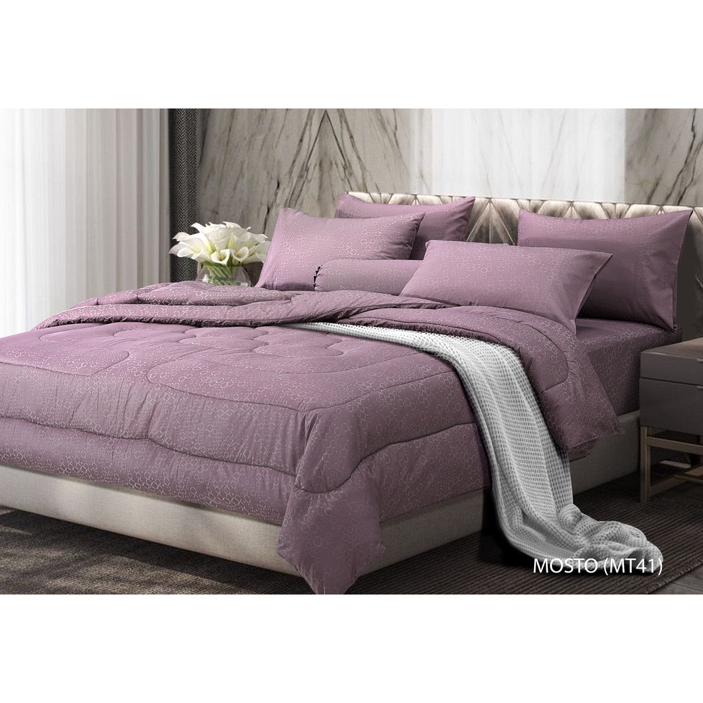 STEVENS ชุดเครื่องนอน ดีไซน์ MOSTO รุ่น COTTON FRESH SATEEN ทอ JACQUARD 450 เส้นด้าย