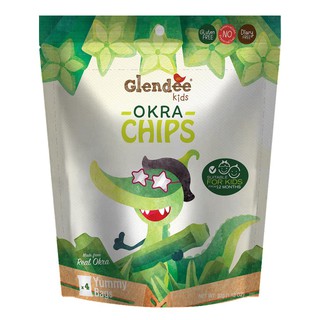 Glendee Kids Okra Chips เกลนดี้คิดส์กระเจี๊ยบกรอบ 32 กรัม  (8g * 4bags)