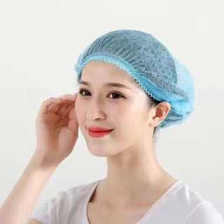 หมวกคลุมผม หมวกตัวหนอน 100ชิ้น หนา10กรัม 19นิ้ว 4สี