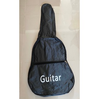 Guitar Bag กระเป๋าใส่กีตาร์โปร่งและกีตาร์คลาสสิคผ้าร่มสีดำอย่างดี ขนาดมาตรฐาน 41 นิ้ว