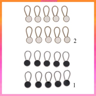 10 Pack Metal Collar Button Extender for Shirt Dress Tuxedo Coat Pants Black