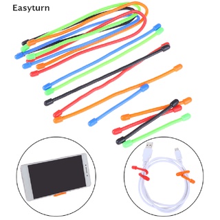 Easyturn 5Pcs 3612" reusable magic rubber twist ties cable wire tie organizer TH