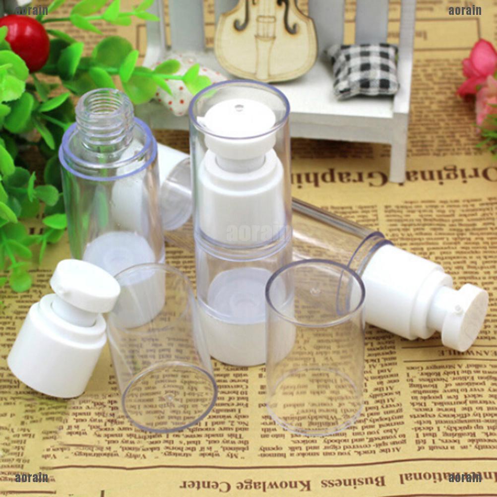 AG Mini Portable Airless Bottle Cosmetic 15ml 30ml Pump Cover Travel Skincare Empty GL aorain