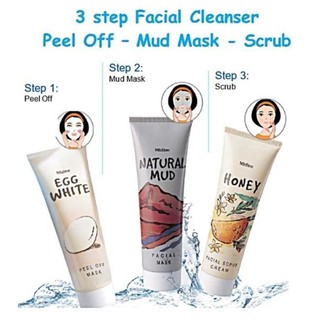 Mistine Naturl mud facial mask ครีม มาส์ก พอกหน้า,ลอกไข่,ขัด สูตรผสมโคลนธรรมชาติ 85g. มิสทีน เพื่อผิวหน้า