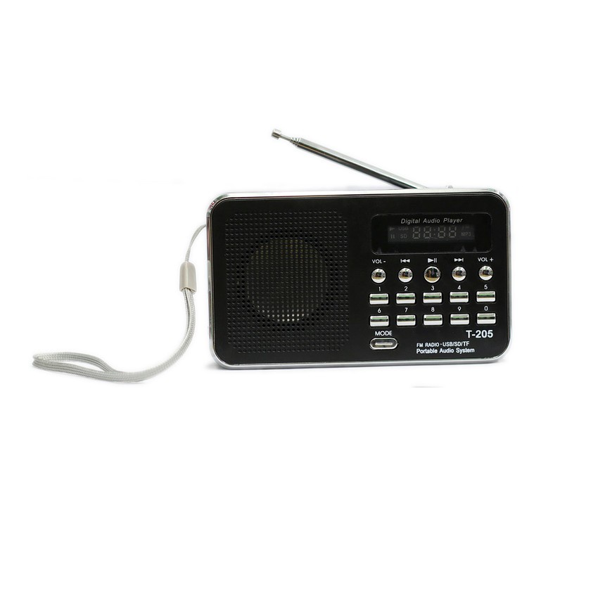 Tanin วิทยุธานินทร์ FM ♨ลำโพงวิทยุ รุ่นT-205 (สีดำ) รองรับการอ่านข้อมูลธรรมมะได้ เป็นMP3/USB/Micro SD Card/SD Card/FMได้