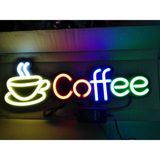 ป้ายไฟ LED Flex Coffee รุ่นรีโมทบังคับกระพริบ