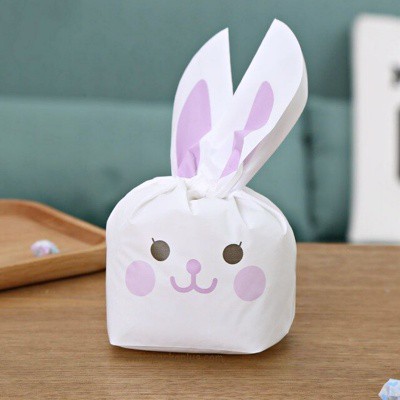 ถุงขนม วัสดุพลาสติก S ผูกหูกระต่าย น่ารักๆ แพค 25 ใบ