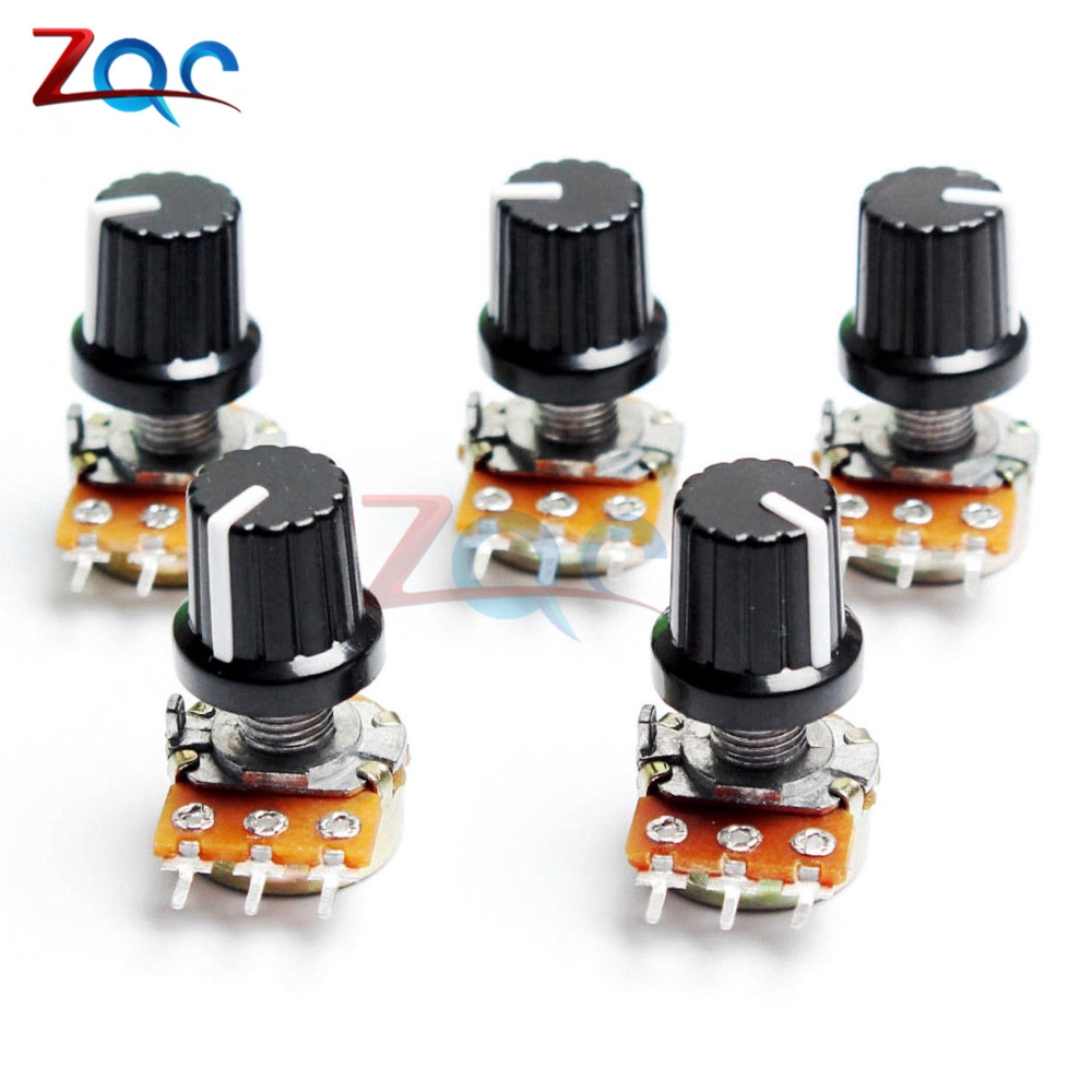 5pcs WH148 10K 1K 100K 5K 50K 20K OHM 3 Terminal Linear Taper Rotary potentiometer B10K 103 B10K B1K