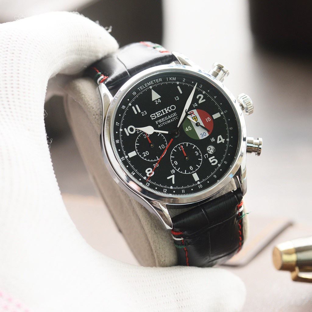 Seiko Presage Automatic Quartz Men Watch ปฏิทินมัลติฟังก ์ ชั ่ น Luminous นาฬิกาที ่ สองนาฬิกา