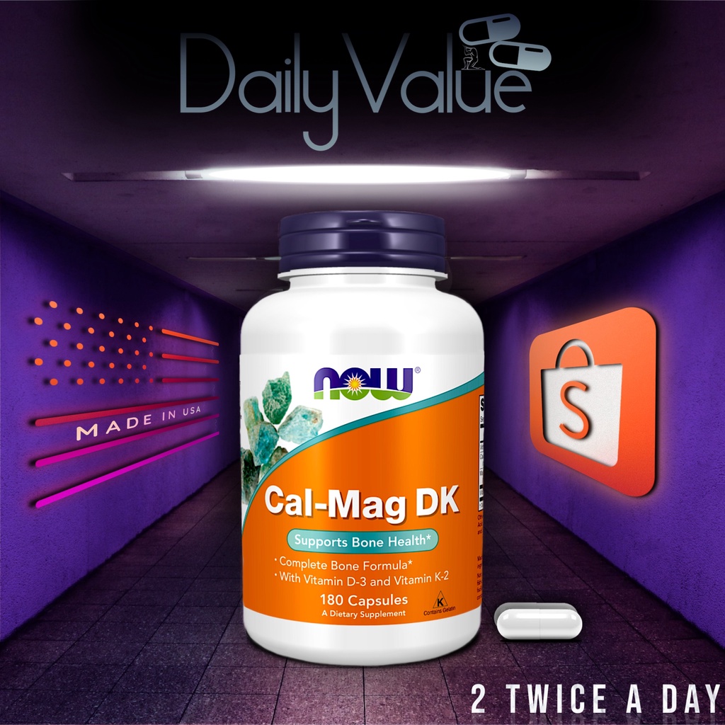 แคลเซียม & แมกนีเซียม / CAL-MAG DK 180 Capsules by NOW FOODS