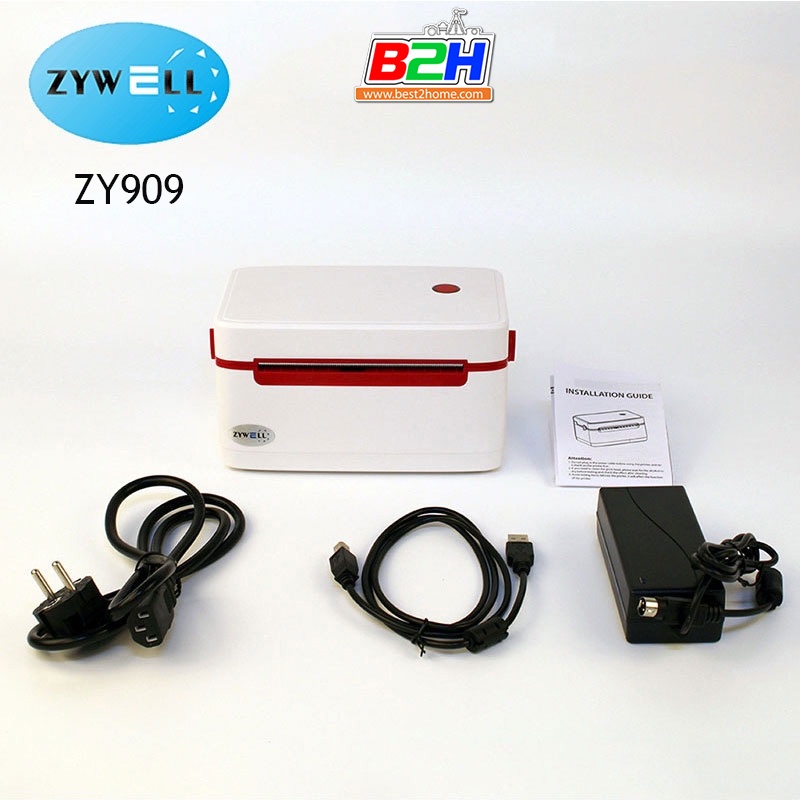 ZYWELL ZY909 Barcode Printer เครื่องพิมพ์สติกเกอร์ ฉลากยา บาร์โค้ด ประกัน 1 เดือน (หัวพิมพ์ 3 เดือน)