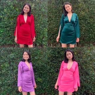 Regina Dress เดรสสั้น แขนยาว เซ็กซี่ มี 4สี