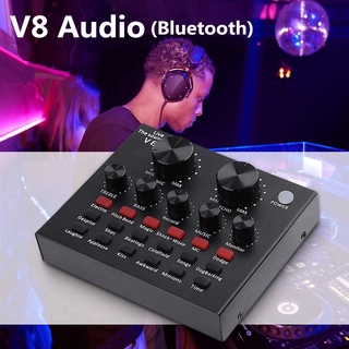 V8 Audio Stereo Headset Microphone Webcast Streamer Live Sound Card(Bluetooth)V8 BT USB เสียงชุดหูฟังไมโครโฟน Webcast