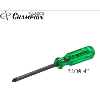 CHAMPION (แชมป์เปี่ยน) ไขควงแกนดำไม่ทะลุปากแฉก 130F 4"