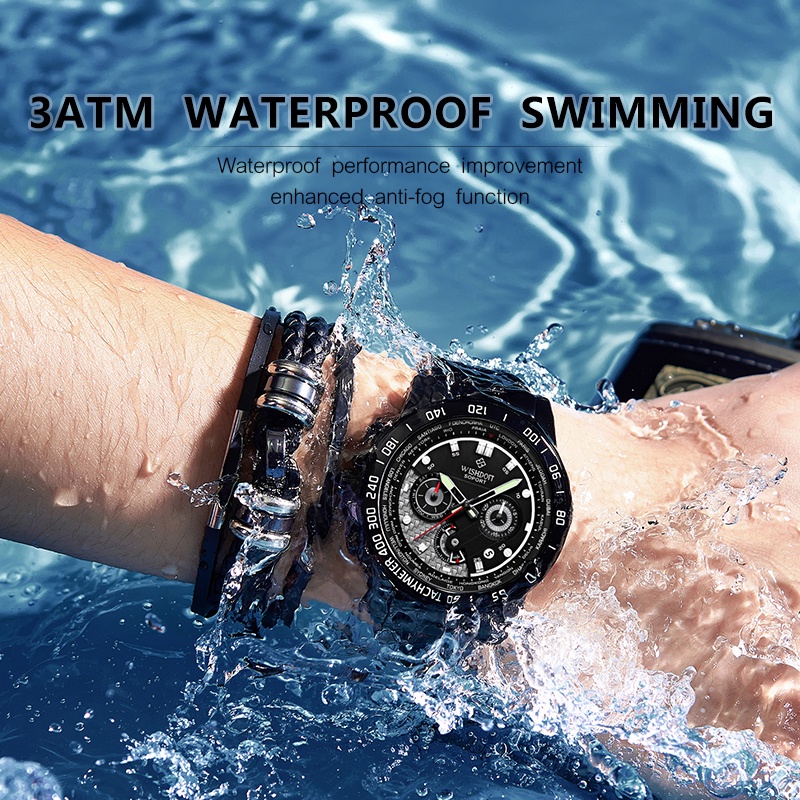 WISHDOIT Jam Tangan lelaki ผู้ชายหรูหราแท้นาฬิกากันน้ําสแตนเลสสีดํามัลติฟังก์ชั่ Chronograph กีฬา Luminous Analog นาฬิกาควอตซ์