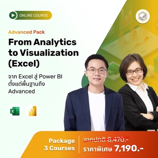 คอร์สแพ็ก  From Analytics to Visualization (Excel) - Advanced (Pack)