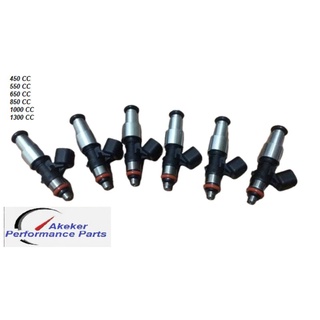 AK101 6X Top feed High performance 60mm ev14 1300cc E85 High impedance Flow matched fuel injector Silver หัวฉีด