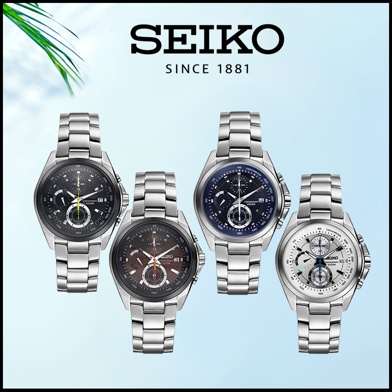 SEIKO นาฬิกา นาฬิกาข้อมือผู้ชาย กีฬานาฬิกาประกัน มัลติฟังก์ชั่น กันน้ำ นาฬิกาจับเวลา ทามเมอร์เวลา แท้100%