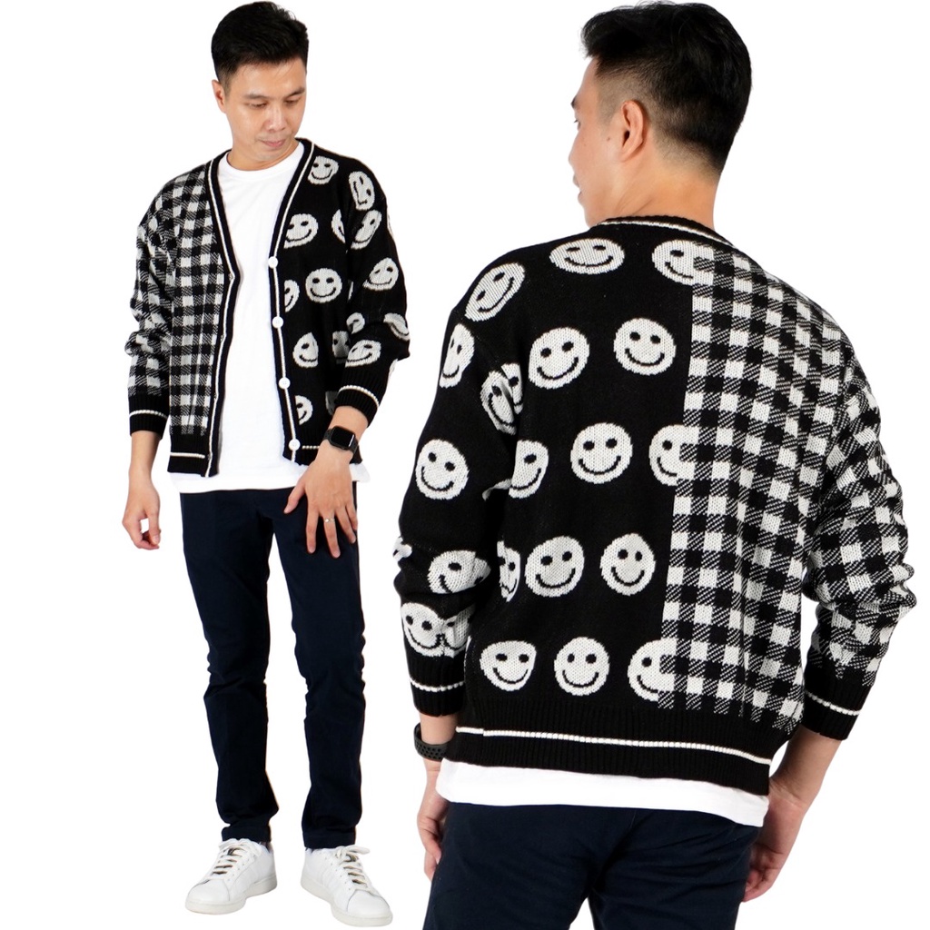 Okecuku CARDIGAN SMILE เสื้อคาร์ดิแกนผ้าถักผู้ชายสไตล์เกาหลี