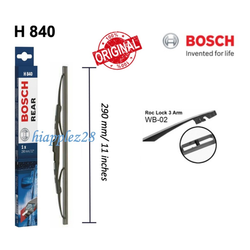 H840 ที่ปัดน้ําฝนหลัง 290mm/11" BOSCH 3397004802 Citroen C2 C3 Picasso C4 C5 Break DS3Dacia Logan MC