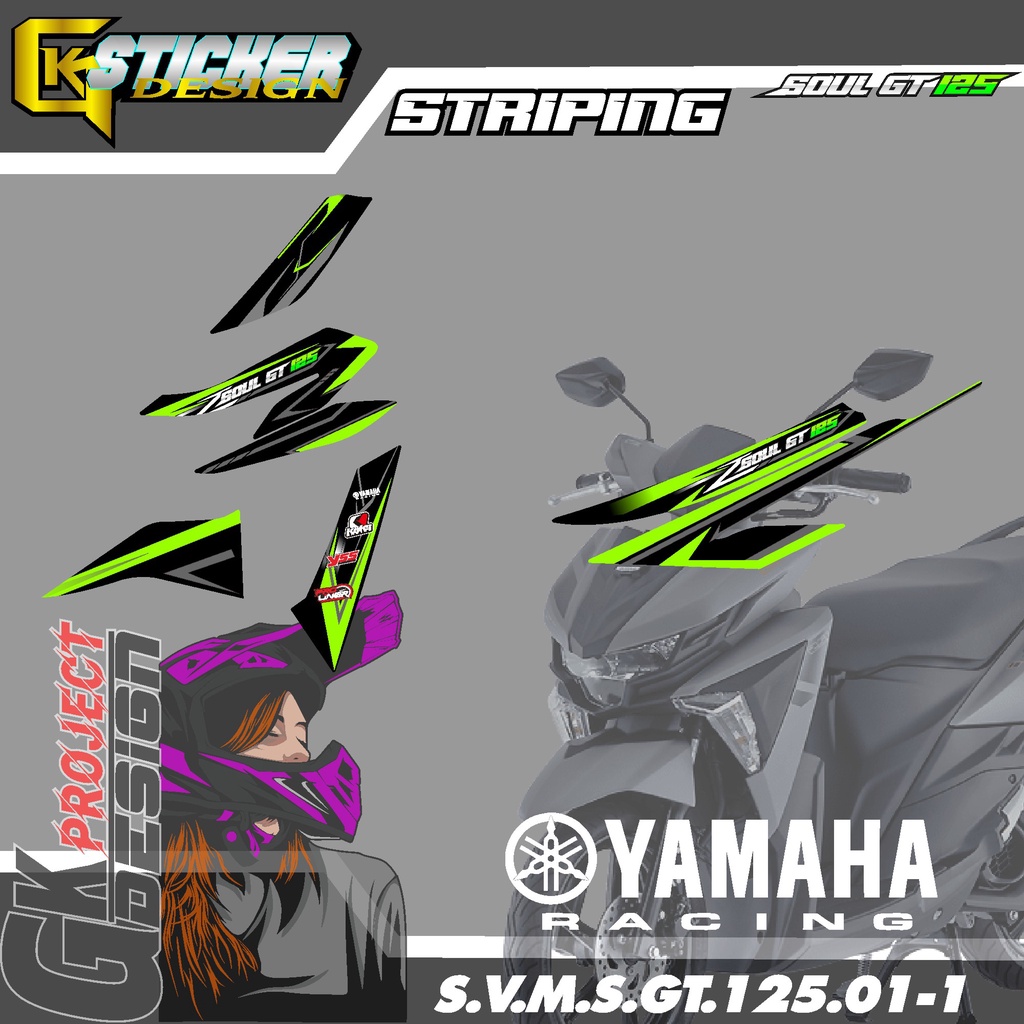 Striping MIO SOUL GT 125 - รายชื่อสติ๊กเกอร์ Striping Variation Yamaha MIO SOUL GT 125 RACING DESIGN