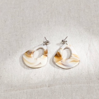 ต่างหูเกาหลีลายหินอ่อน พร้อมส่ง