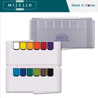 สีน้ำอัดแข็ง​ mijello​ silver​ 6ml.​ 12​สี