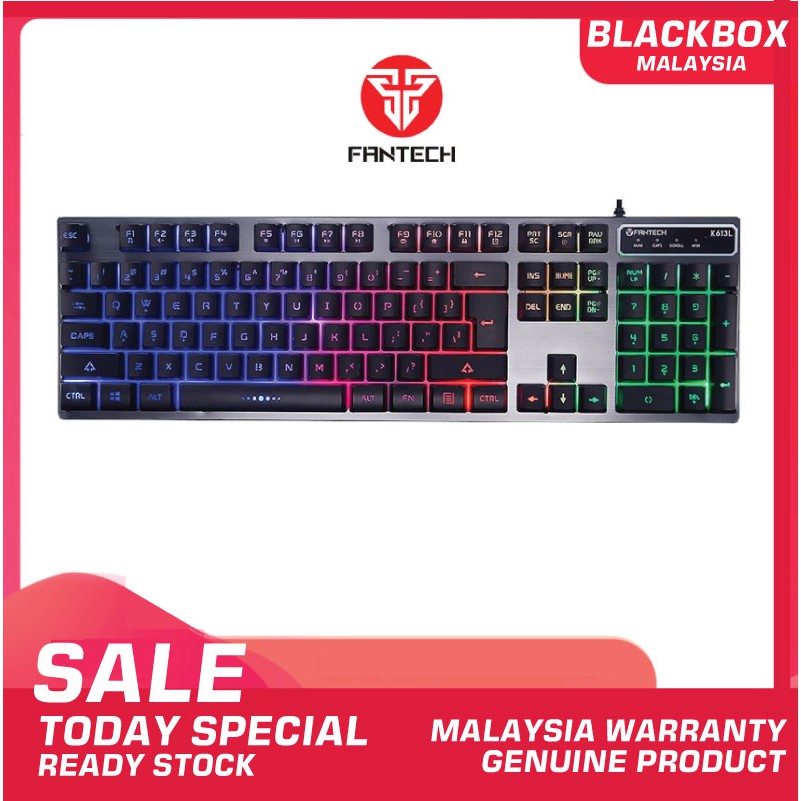 Fantech K613L คีย์บอร์ดเรืองแสงเกม Usb ระดับมืออาชีพ คีย์บอร์ดเกมแบบมีสาย 104 คีย์ - รับประกัน Fante