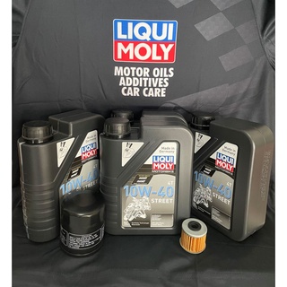 ชุดเปลี่ยนถ่ายน้ำมันเครื่อง Liqui Moly 10W-40 สังเคราะห์แท้100  พร้อมกรองน้ำมันเครื่องและกรองเกียร์ FR-117 ครบชุด 4 ลิตร