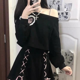 ชิ้นเดียว / ชุด เสื้อกันหนาวแขนยาว แต่งลูกไม้ และกระโปรง สองชิ้น