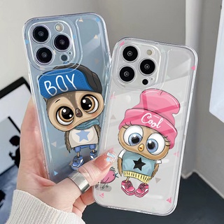 เคสโทรศัพท์มือถือ TPU เจลใส ขอบสี่เหลี่ยม กันกระแทก ลายนกฮูกน่ารัก สําหรับ Samsung Galaxy A33 A53 A73 5G A32 A52 A72 A31 A51 A71 A23