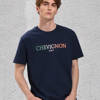 [100% Cotton] ใหม่ เสื้อยืดลําลอง ผ้าฝ้าย แขนสั้น คอกลม พิมพ์ลาย CHEVIGNON แฟชั่นฤดูร้อน สไตล์ฝรั่งเศส