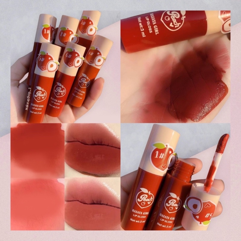 ลิปเนื้อแมทกันน้ำ Hasaya Girl Lip Gloss Matte ลิปจุ่มเนื้อกึ่งแมท สีแน่น ชัด ติดทน กันน้ำ โทนก่ำ