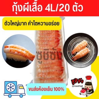 กุ้งผีเสื้อ 4L/20 ตัว (ขนส่งแช่แข็ง)​ กุ้ง กุ้งแช่แข็ง กุ้งซูชิ กุ้งหวาน กุ้งต้ม ซาชิมิ กุ้งผีเสื้อซูชิ กุ้ง4L