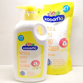 KODOMO น้ำยาล้างขวดนม ชนิดขวดปั๊ม 750 มล. 1 ขวด + น้ำยา ล้างขวดนม ชนิดถุงเติม 600 มล. 1 ถุง