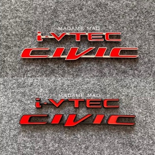 โลโก้ CIVIC i-VTEC FB ชิ้นงานโลหะ (จำนวน 2 ชิ้น)