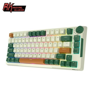 ใหม่ RK H81 เครื่องเวลา ปะเก็น RK Royal Kludge 81 คีย์ แบบมีสาย RGB บลูทูธ 2.4G ไร้สาย 3 โหมด