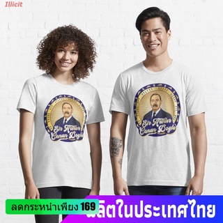 Illicit นักสืบโคนันเสื้อยืดลำลอง Sir Arthur Conan Doyle circle frame gold blue t-shirt Essential T-Shirt Detective Conan