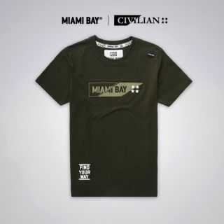 Miami Bay เสื้อยืด รุ่น Civilian สีเขียวขี้ม้า