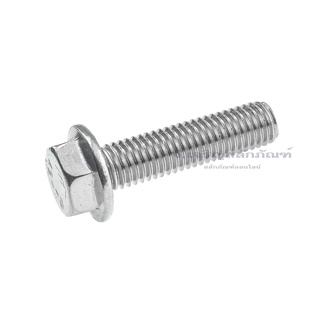 น็อตติดแหวน M10 เบอร์ 21 สกรูติดแหวนสแตนเลส SUS304 สกรูหัวเหลี่ยมติดจาน Stainless 304 Hexsagon Flange Bolt